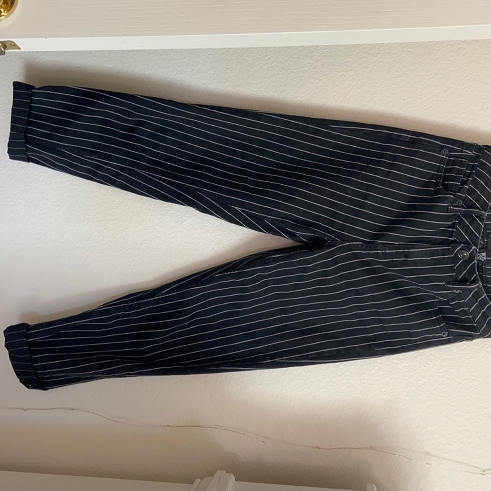 Black and white stripped jeans